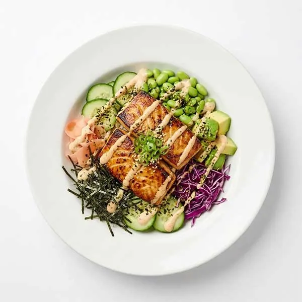 Spicy Fish Poke Bowl with Seaweed  & Furikake Dressing